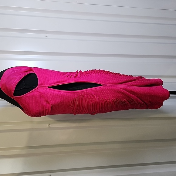 Zac Posen Womens Fuchsia Ruched Mini Dress Size Medium Bodycon Stretch - Picture 3 of 10